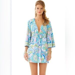 Lilly Pulitzer Tropez Tunic Dress in Conch Republic Low V-Neck Mini Dress